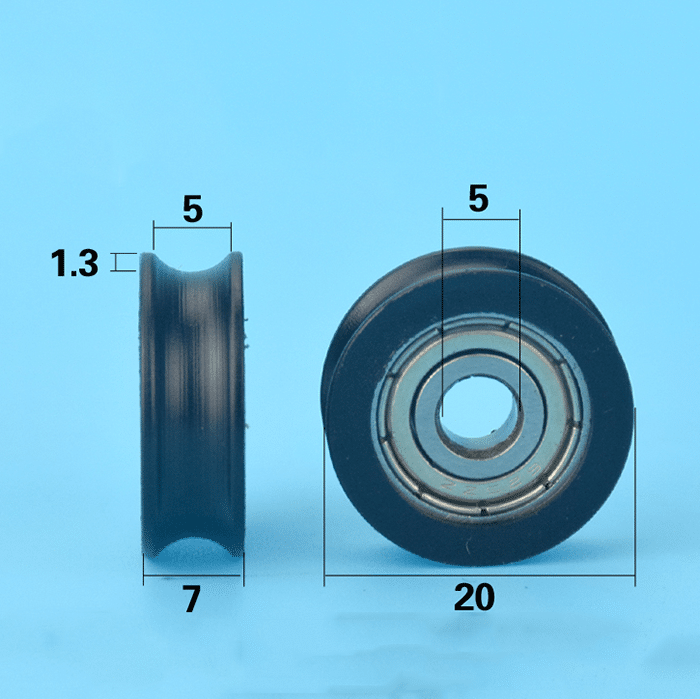 625 High quality standard POM plastic coated deep groove bearing U groove type wheel roller 5*20*7mm