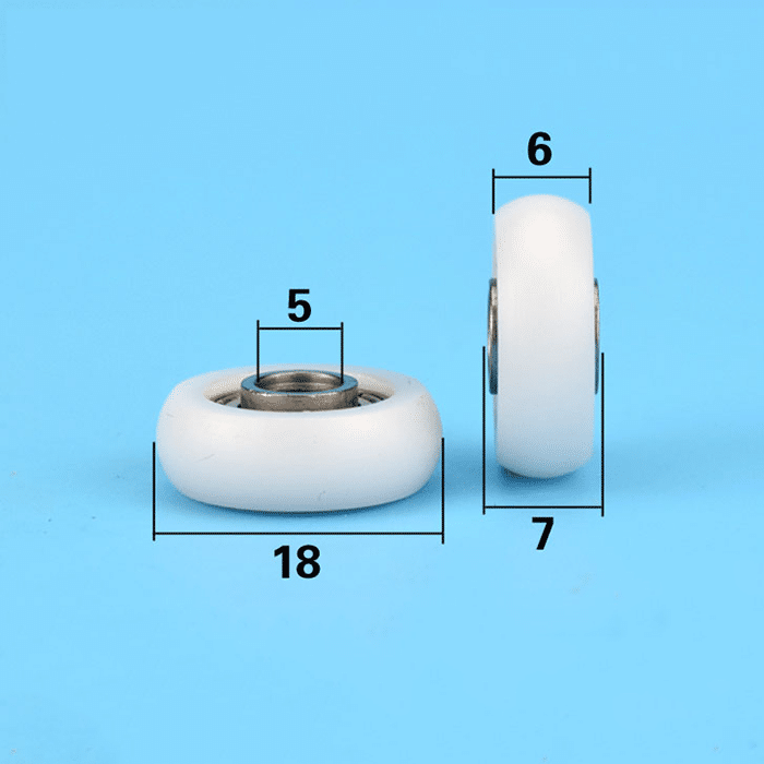 Nylon 604 Plastic Coated Ball Pulley Wheel Bearing Inside 4*14.4*4 mm