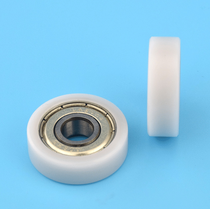 8*26*8mm POM/Nylon Plastic coated flat wheel bearing 608zz pulley bearing