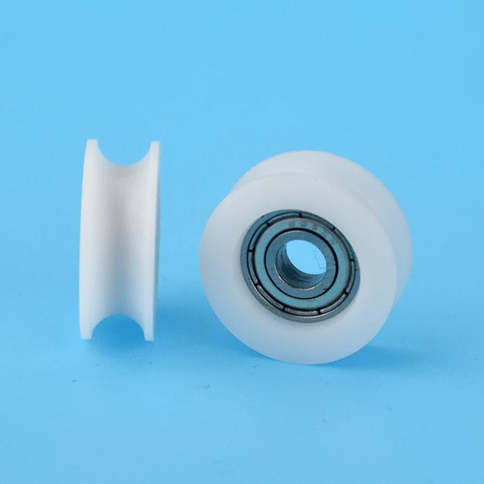 8*40*10 mm  POM/Nylon Plastic coated U groove single groove small hanging wheel 608 ball bearing for shower room