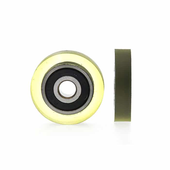PU 5*22*5mm Slient Rubber coated wheel pulley guide wheel 625 ball bearing