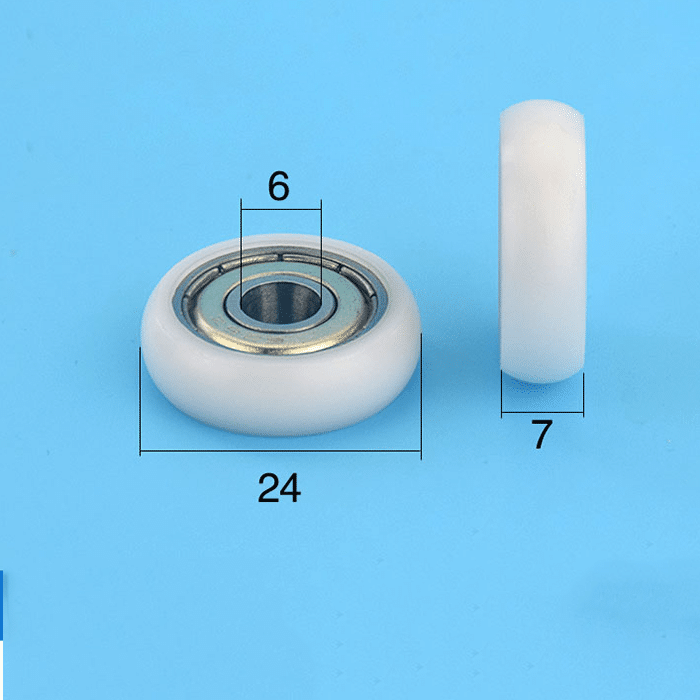 Nylon 604 plastic coated ball pulley wheel bearing inside 4*14. 4*4 mm