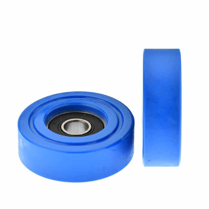 608 bearing rubber coated PU polyurethane soft mute guide roller rolling pulley flat wheel bearing
