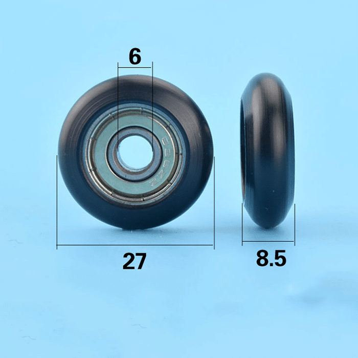 rubber coated ball bearing 693ZZ inside 3*17*5mm Pulley Wheel Bearing