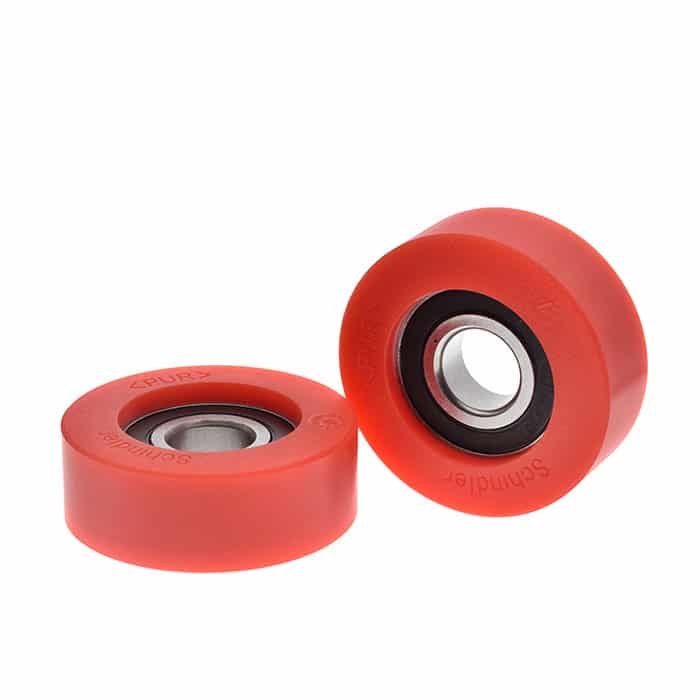6204 rubber-coated bearing PU polyurethane soft rubber wheel PUR guide wheel Bearing with size 20*70*25mm