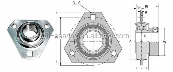 Triangle Flange Unit Pressed Stamping Steel Bearing Housing PFT204