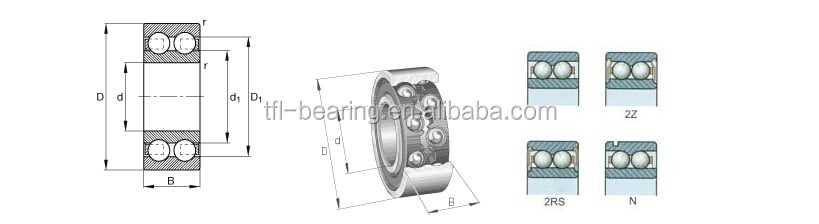 Double row angular contact ball bearing HRB 3204 ATN 5204