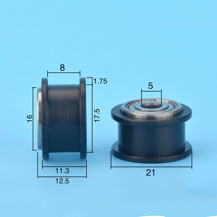 5*21*12.5mm 3D printer CNC engraving machine rubber coated bearing pulley H groove