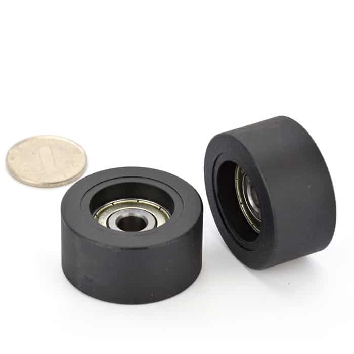 Rowing machine accessories roller PU soft polyurethane guide plastic coated rubber bearing pulley 8 * 40 * 20mm