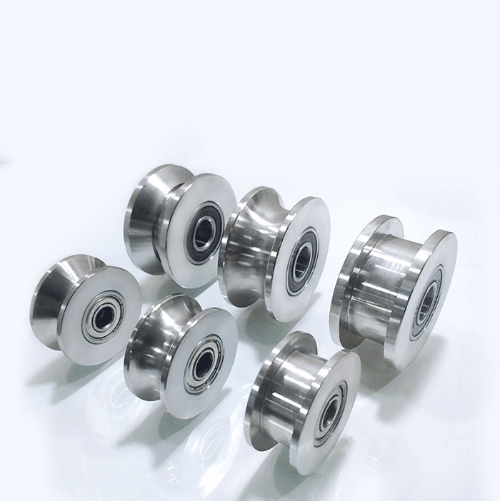 Stainless steel track wheels bearing h type bearing for lifting sliding door fixed pulley/ wire rope pulley