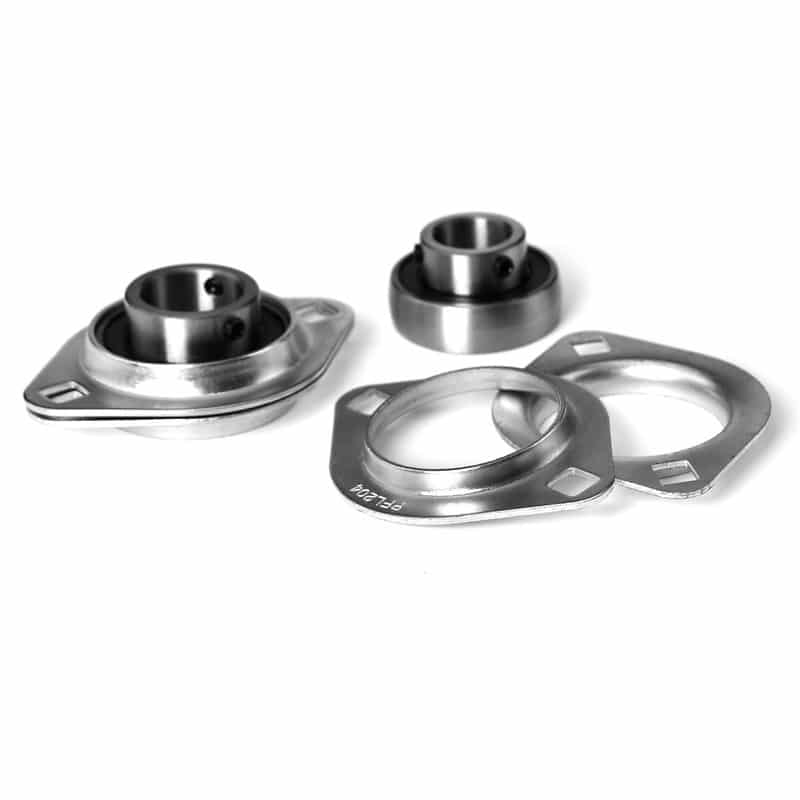 SBPFL202 15mm Two bolt Stamped steel Mounted Ball Bearing