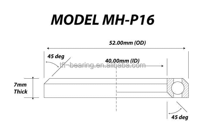 high speed 45×45 Degree Bicycle Headset Bearing Mh-p16 40x52x7mm