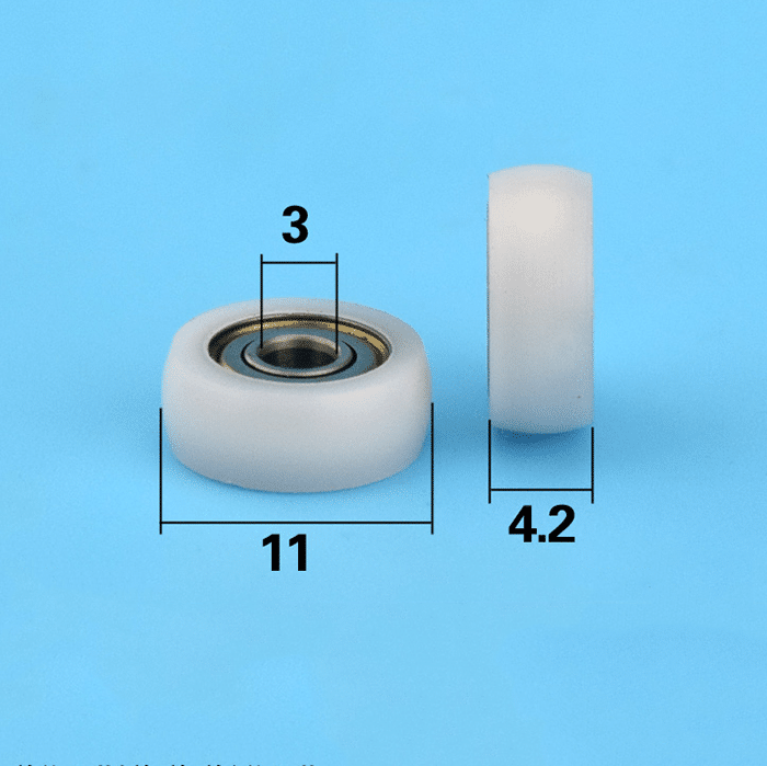 rubber coated ball bearing 693ZZ inside 3*17*5mm Pulley Wheel Bearing