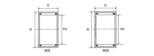 SCE129P SCE2410 BA2410 Drawn Cup needle Roller Bearings