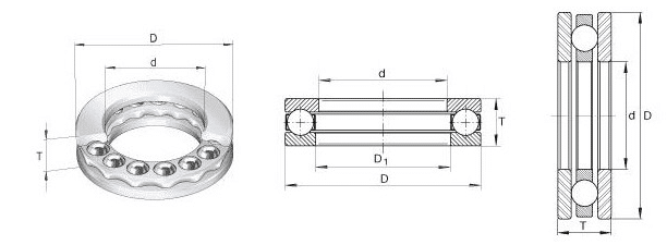 Single Direction Chrome Steel 51128 bearing thrust ball bearing