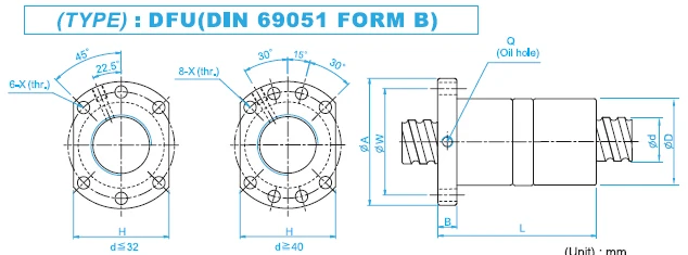 TBI High Precision DFU series ball screw for CNC Parts DFU01604