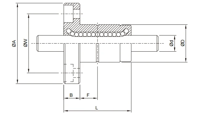 Flanged Linear motion ball spline SLF40 SLF040 from Taiwan