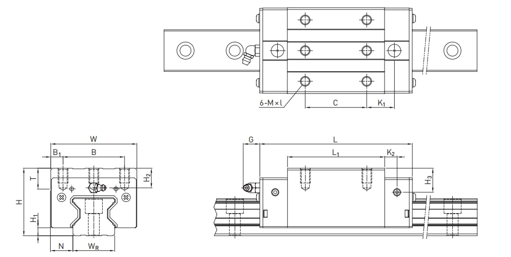 RGH35HA RGH25HA RGH55 High load linear roller block for cutting machine