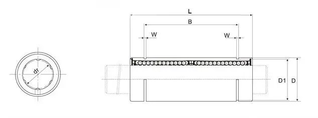 Oil Free Bushing Round for LM8UU Linear Bearing