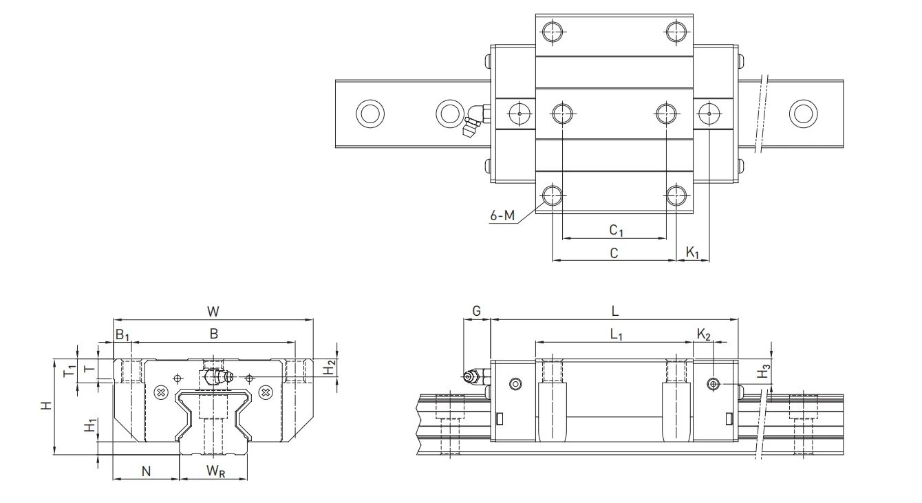 RGW55CC RGW55HC HIWIN RG series heavy Load Linear blocks with Guideway