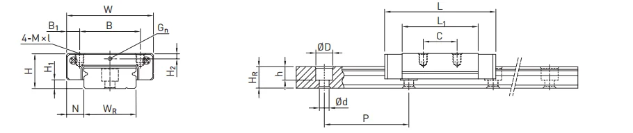 Taiwan MGW12H MGW7H low-friction linear blocks for scanner machine MGW9