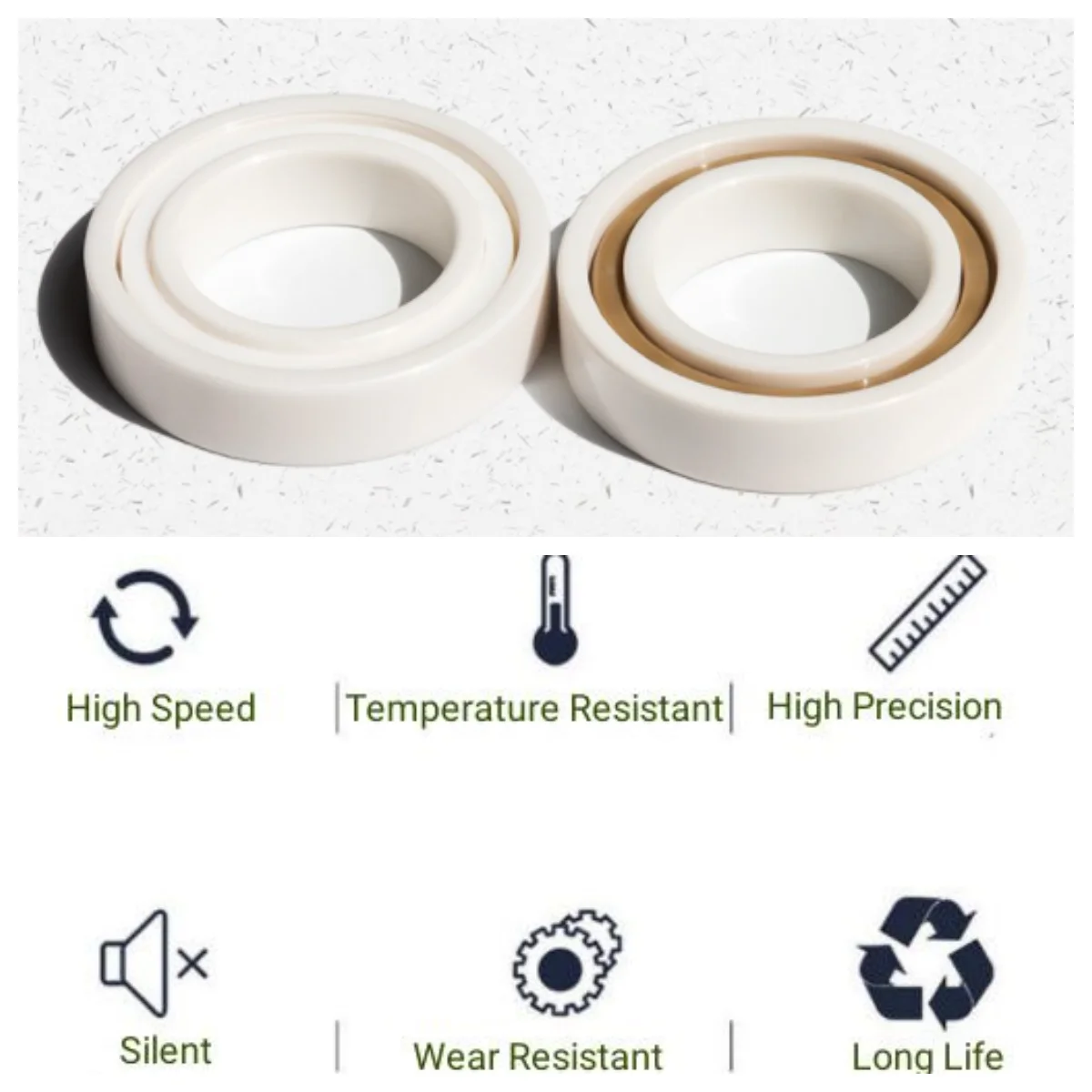 High Temperature Ceramic Ball Bearing 45*75*10 50*80*10 55*90*11 60*95*11mm