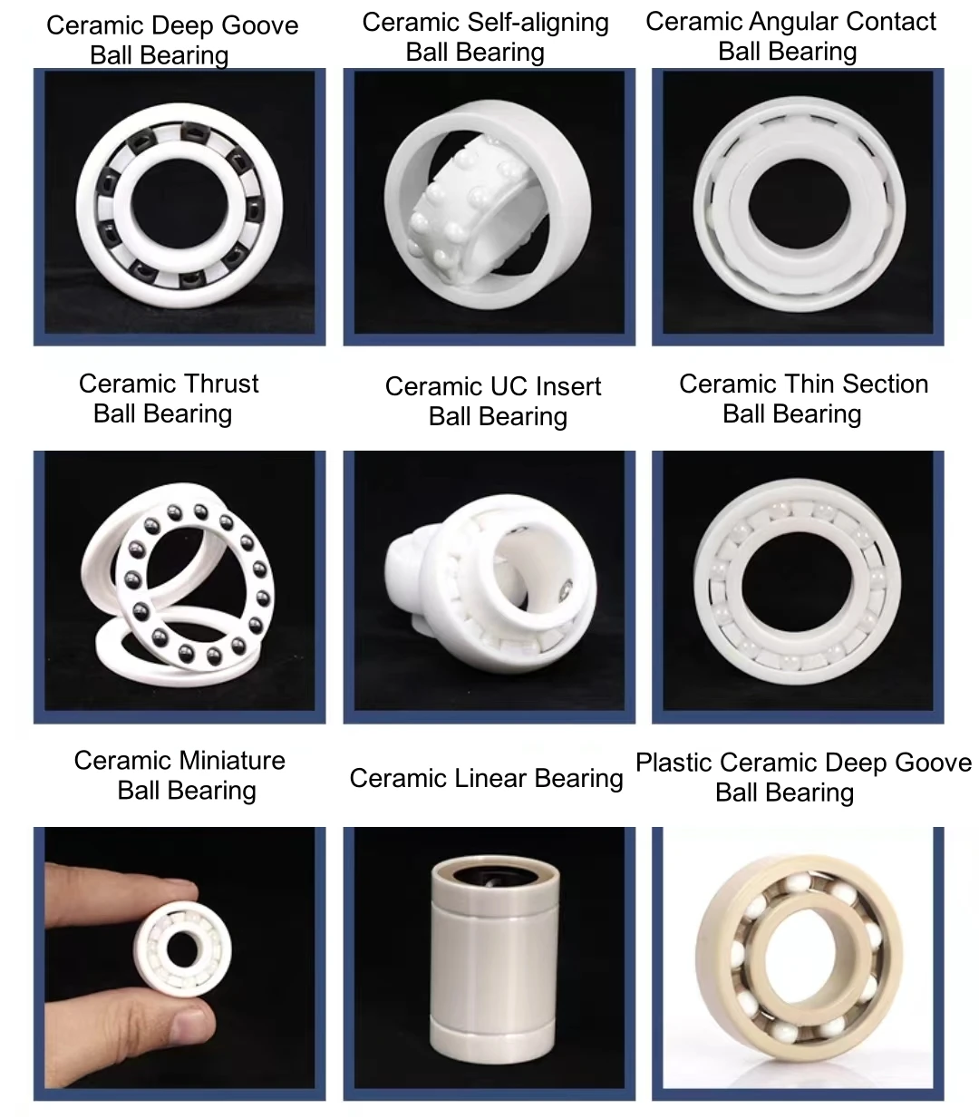 MR63 MR83 MR93 MR74 MR84 MR85 MR95 MR104 corrosion resistant zro2 full ceramic ball bearing