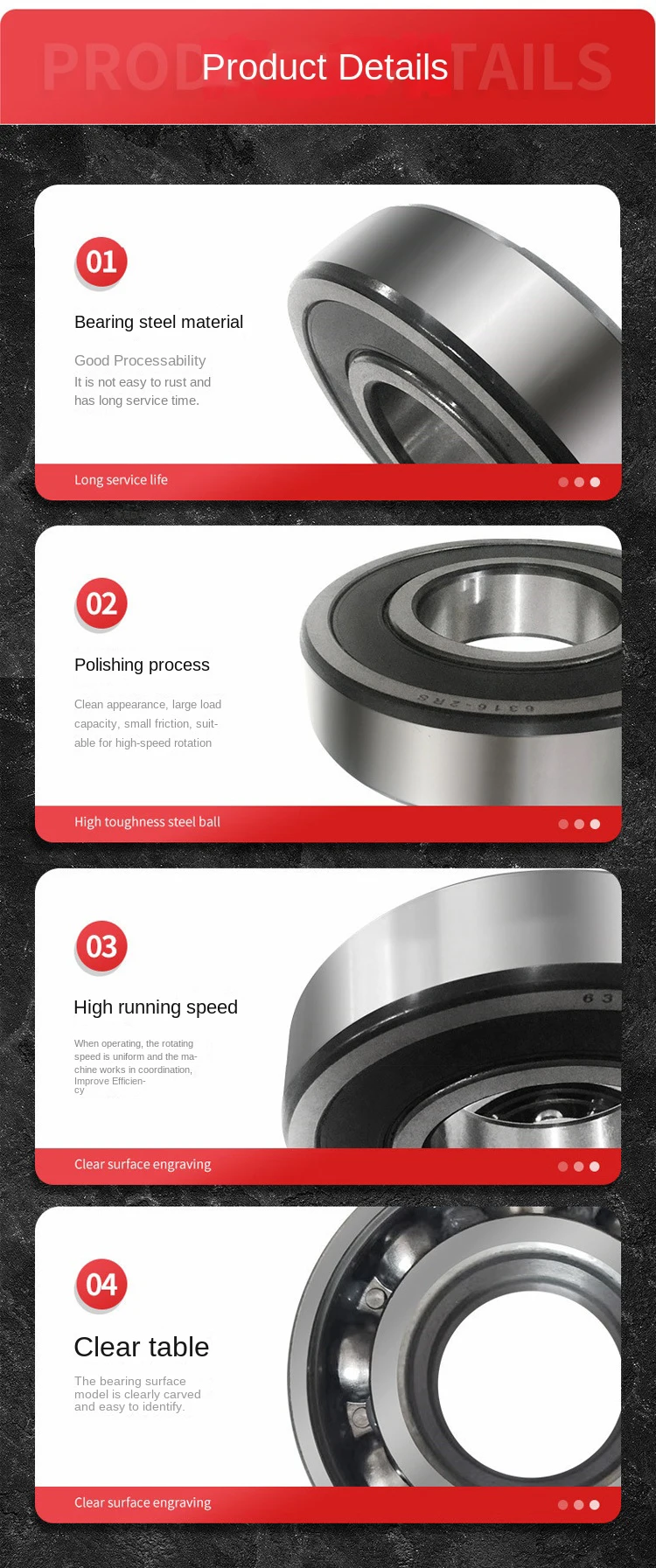 Single row deep groove ball bearing RLS10 ball bearing RLS10