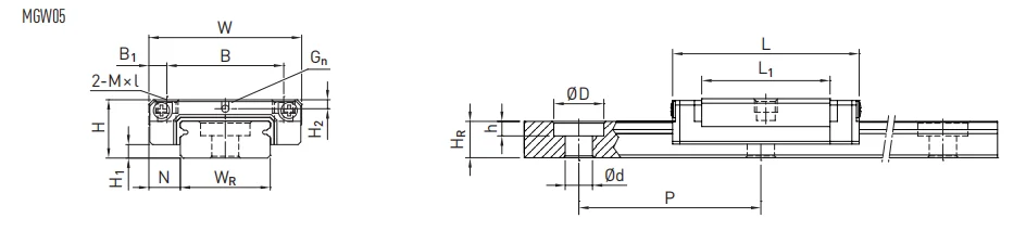 HIWIN Original Super light micro Linear bearing MGW5C for spot sales MGW7C