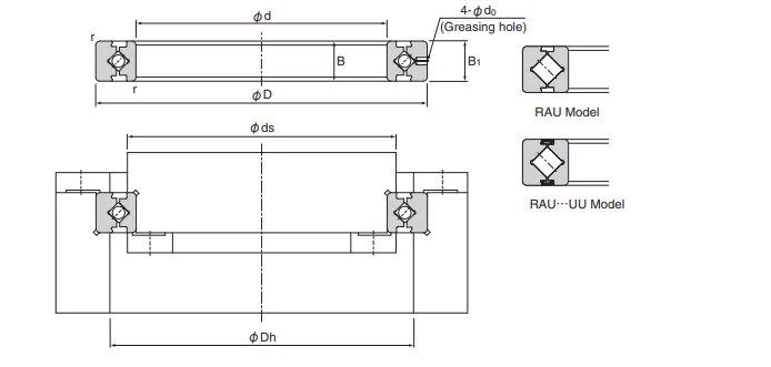 China Factory price export quality TFL RAU16013 RA16013 Slim type crossed cylindrical roller bearings