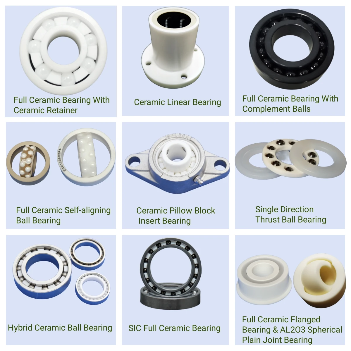 693 694 695 696 697 698 699 corrosion resistant self-lubricating zirconia zro2 full ceramic ball bearing