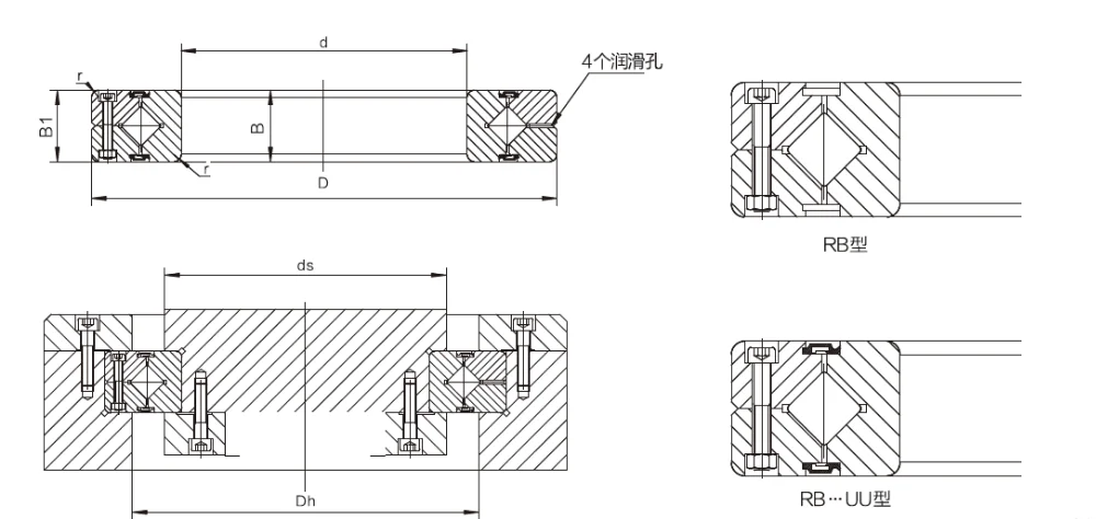 RB3510 crossed roller bearing 35mm*60mm*10mm