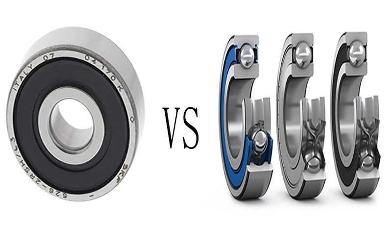 Comparison between sealed and open deep groove ball bearings