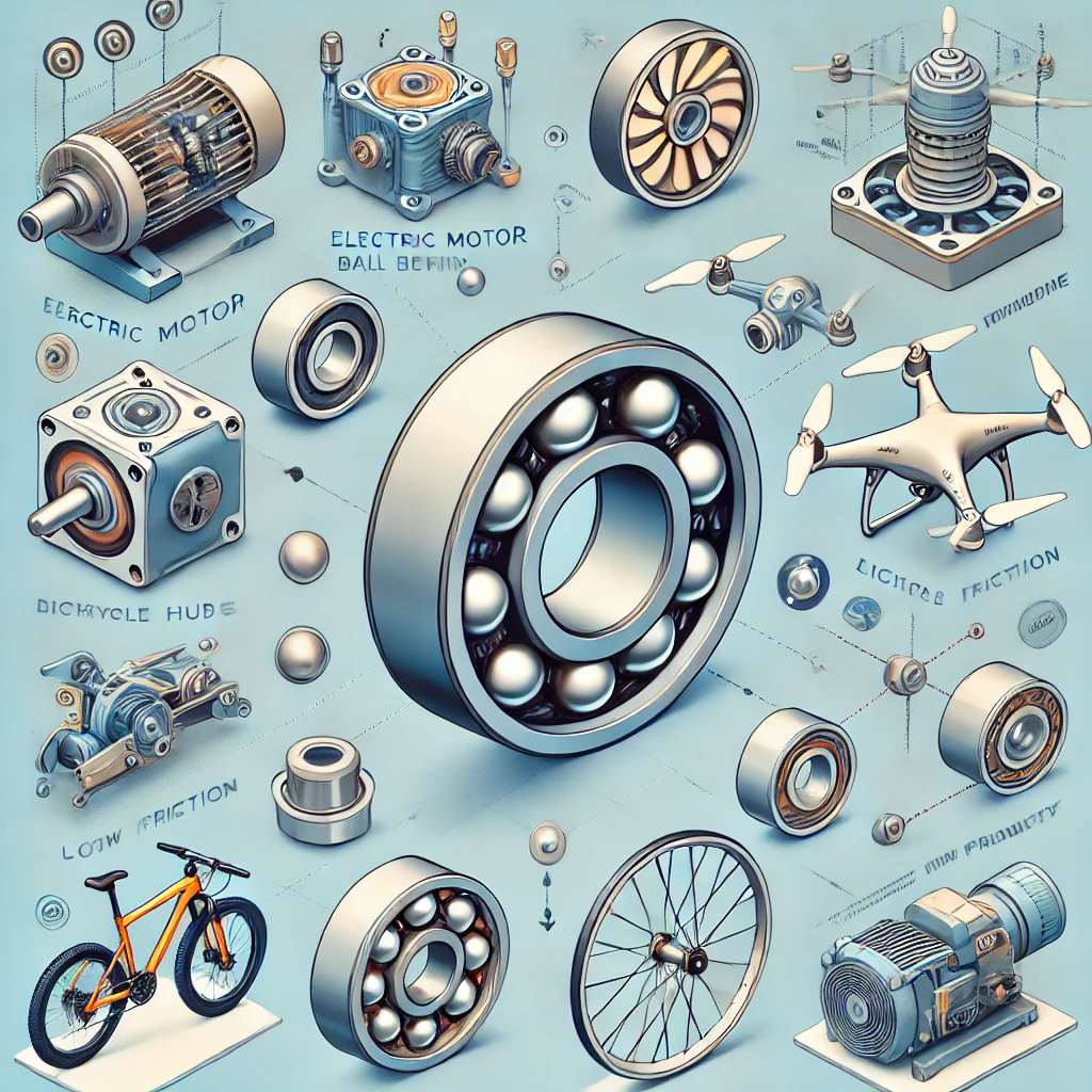 Infographic showcasing various applications of ceramic deep groove ball bearings