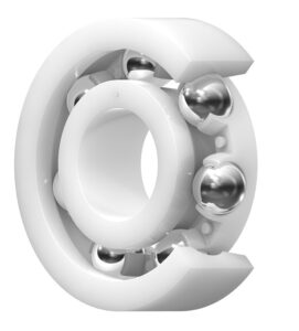 Ceramic materials used in electrically insulated bearings