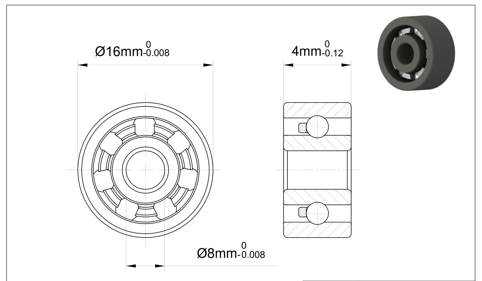 Insulated bearing types, sizes and bore designations