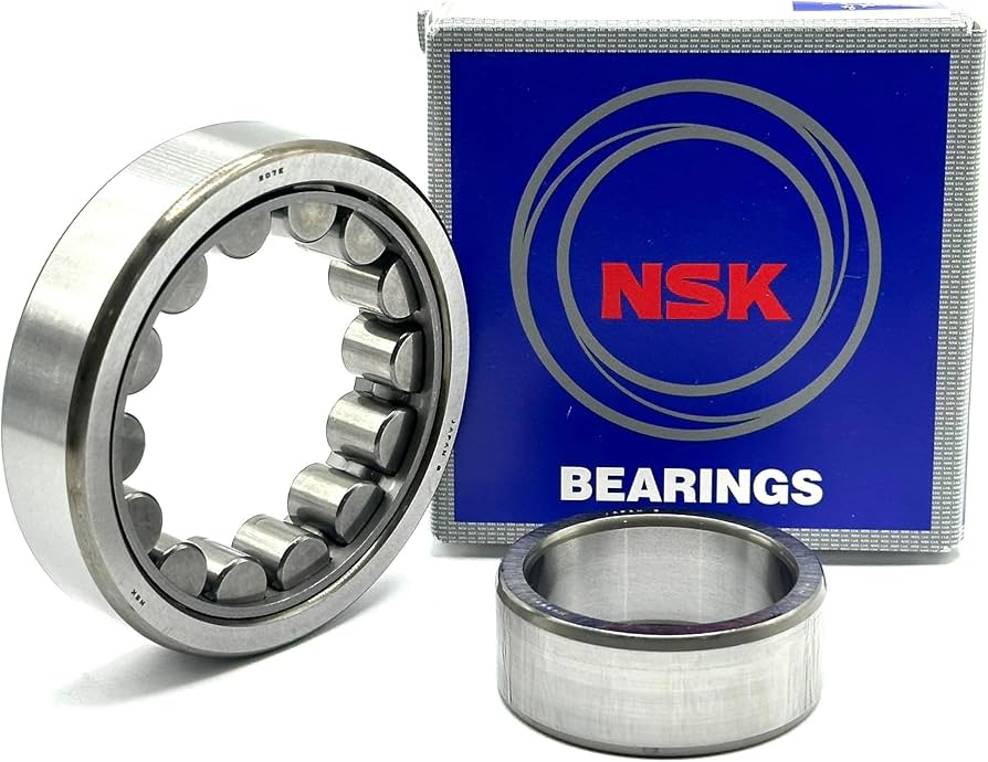 Detailed view of nsk cylindrical roller bearings highlighting precision engineering and reduced friction for high-speed applications.