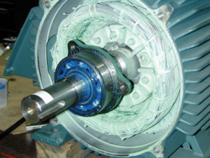 A lubricated motor bearing. Motor bearing lubrication is a crucial method in routine maintenance