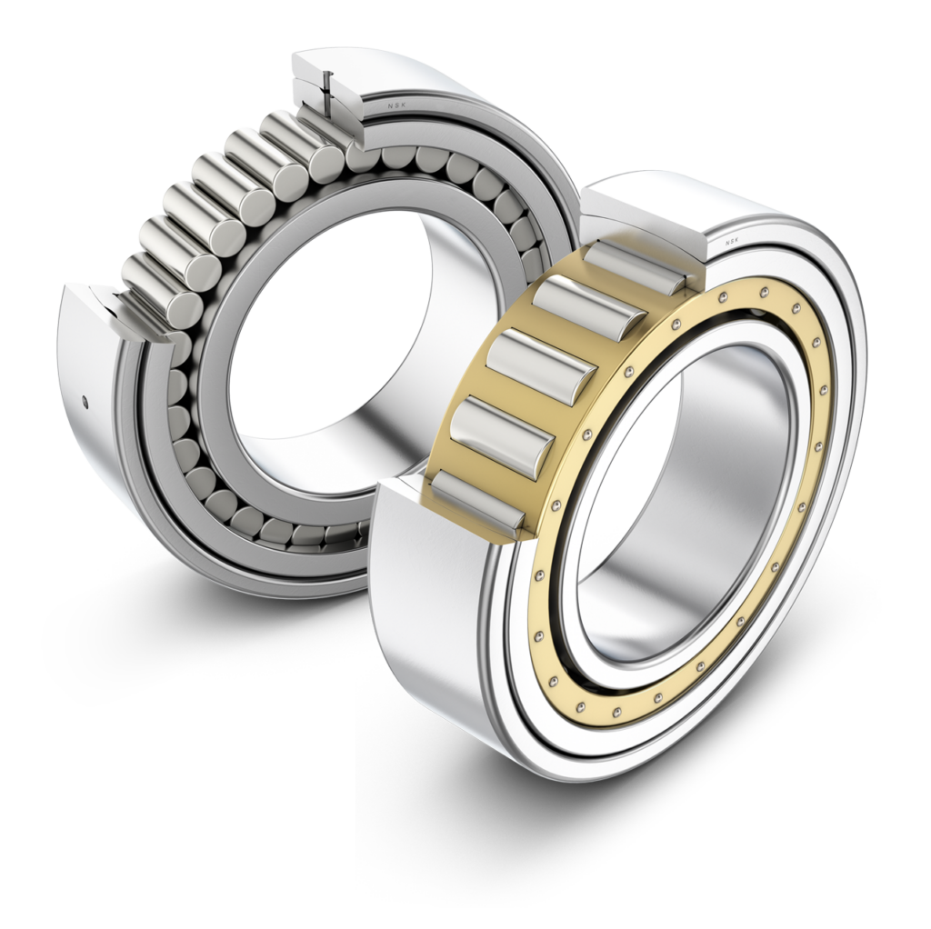 Diagram showing single row cylindrical roller bearings and full complement cylindrical roller bearings.