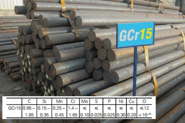 Optical emission spectrometer analysis verification to distinguish GCr15 Chrome Steel from Carbon Steel.